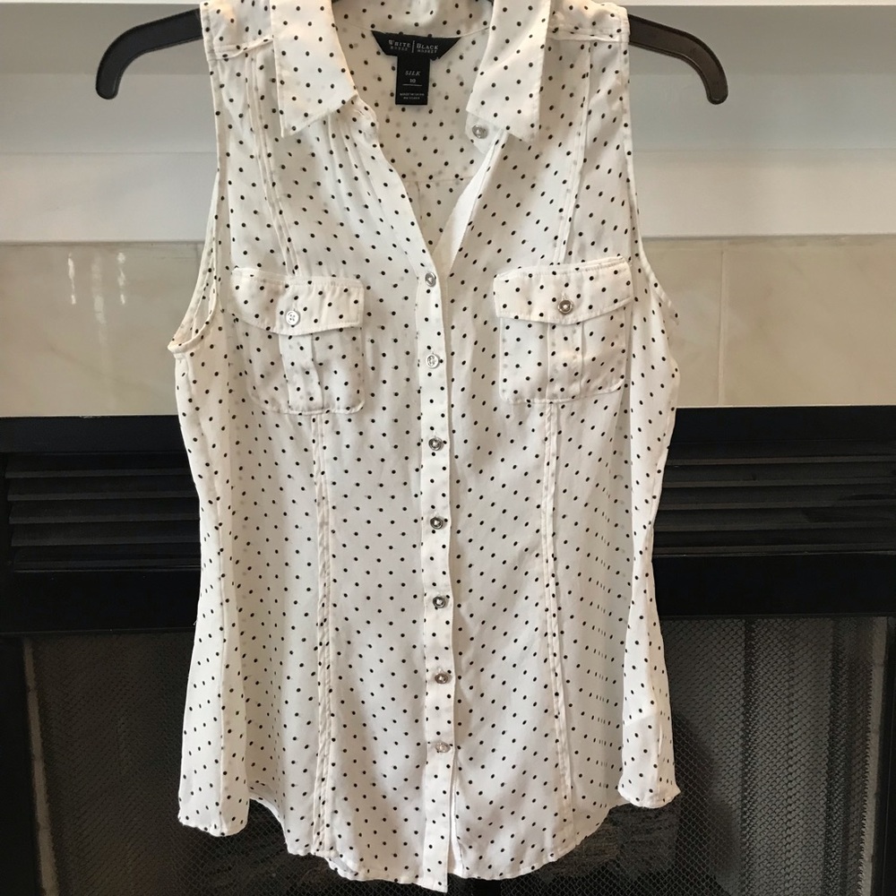 White House Black Market Sz 10 Silk Sleeveless Top